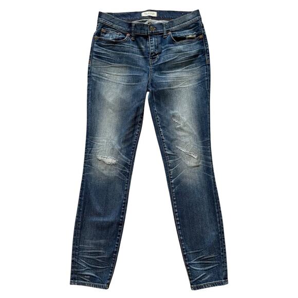 Madewell Skinny Skinny Jeans Womens 28 Blue Distressed Faded Denim Stretch Pants - Picture 1 of 15